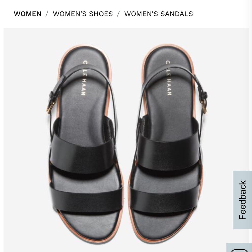 Cole Haan Women's Black Leather Sandals